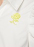  - MING MA - 花卉刺绣图案钟形袖短款衬衫