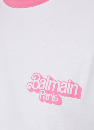  - BALMAIN - X BARBIE 拼色围边印花纯棉 T 恤
