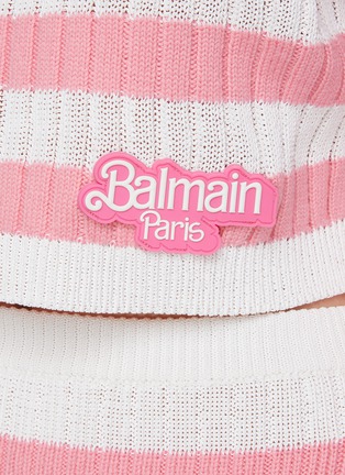  - BALMAIN - X BARBIE 拼色条纹混美丽诺羊毛针织衫