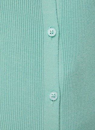  - OSCAR DE LA RENTA - 单排扣混真丝罗纹针织开衫