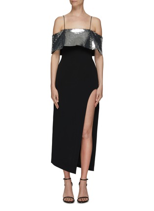 首图 - 点击放大 - DAVID KOMA - 亮片缀饰切割开衩设计吊带连衣裙