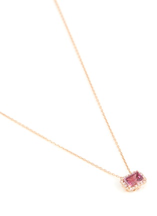 细节 - 点击放大 - SUZANNE KALAN - 14K Rose Gold Diamond Rhodolite Necklace