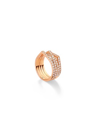 首图 - 点击放大 - REPOSSI - Antifer' diamond rose gold four row ring