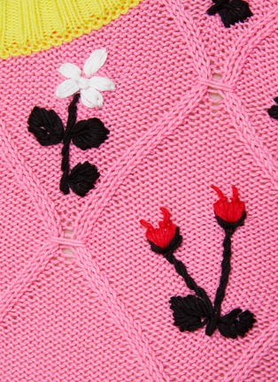  - CORMIO - OMA 2.0 花朵图案拼色围边针织衫