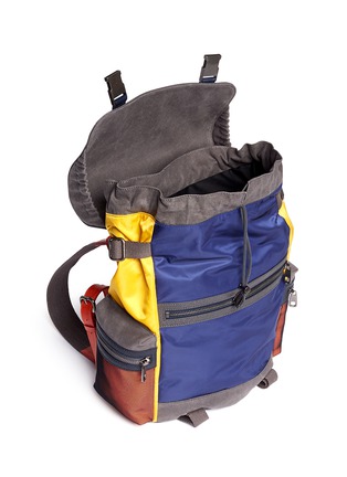 细节 - 点击放大 - DOLCE & GABBANA - Colourblock leather nylon backpack