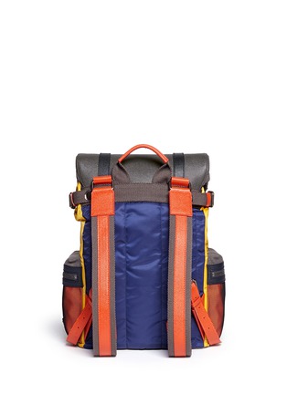 背面 - 点击放大 - DOLCE & GABBANA - Colourblock leather nylon backpack