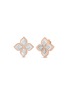 首图 - 点击放大 - ROBERTO COIN - PRINCESS FLOWER 钻石珍珠母贝红宝石点缀18K玫瑰金花卉造型耳环