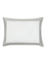 首图 –点击放大 - FRETTE - BOLD 拼色条纹围边纯棉枕套 — 白色和浅灰色