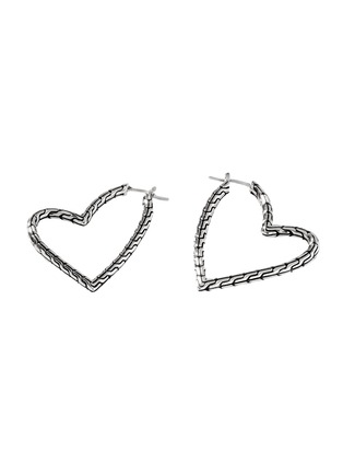 首图 - 点击放大 - JOHN HARDY - ‘Classic Chain Manah' Sterling Silver Heart Hoop Earrings