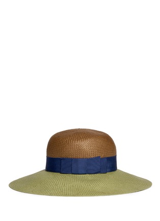 模特示范图 - 点击放大 - LANVIN - 拼色宽檐帽