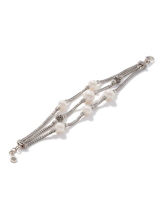 细节 - 点击放大 - JOHN HARDY - ‘CLASSIC CHAIN’ FRESHWATER PEARL STERLING SILVER TRIPLE ROW BRACELET