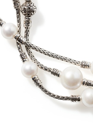 细节 - 点击放大 - JOHN HARDY - ‘CLASSIC CHAIN’ FRESHWATER PEARL STERLING SILVER TRIPLE ROW BRACELET