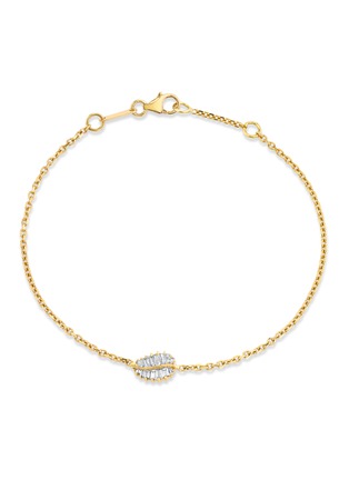 首图 - 点击放大 - ANITA KO - Diamond 18k gold small palm leaf chain bracelet