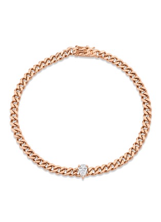 首图 - 点击放大 - ANITA KO - Diamond 18k rose gold small cuban chain bracelet