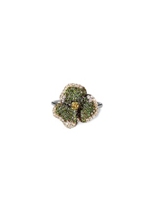 首图 - 点击放大 - AS29 - BLOOM SMALL 钻石蓝宝石18K金花卉造型戒指