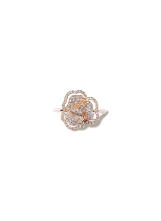 首图 - 点击放大 - AS29 - BLOOM MINI 钻石蓝宝石18K金镂空花卉造型戒指