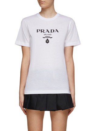 首图 - 点击放大 - PRADA - LOGO 印花纯棉 T 恤