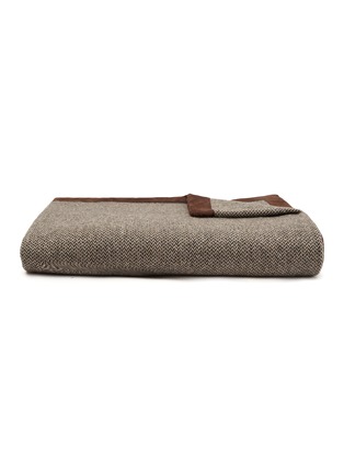 首图 –点击放大 - FRETTE - TUILERIES 绒面皮围边羊绒毯 — 棕色