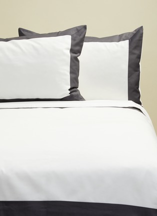  - FRETTE - BOLD 特大双人床拼色条纹围边纯棉四件套 －灰色
