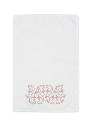 首图 –点击放大 - FRETTE - ORNATE MEDALLION 花卉刺绣纯棉毛巾 — 白色和粉色