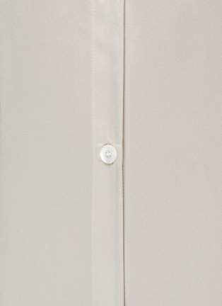  - FRETTE - CASCADE SMALL LONG SLEEVE SILK NIGHTGOWN — CHAMPAGNE