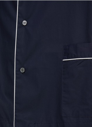  - FRETTE - NOBLESSE MEDIUM CLASSIC COTTON SATEEN PYJAMA SET — NAVY BLUE