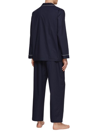 背面 –点击放大 - FRETTE - NOBLESSE MEDIUM CLASSIC COTTON SATEEN PYJAMA SET — NAVY BLUE