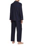 背面 –点击放大 - FRETTE - NOBLESSE MEDIUM CLASSIC COTTON SATEEN PYJAMA SET — NAVY BLUE