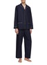  - FRETTE - NOBLESSE MEDIUM CLASSIC COTTON SATEEN PYJAMA SET — NAVY BLUE