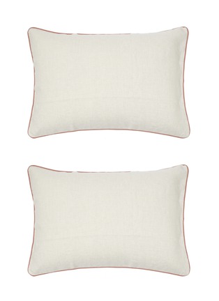 首图 –点击放大 - ONCE MILANO - Contrasting Piping Linen Standard Pillowcase Set Of 2 — Natural/Vintage Pink