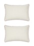 首图 –点击放大 - ONCE MILANO - Contrasting Piping Linen Standard Pillowcase Set Of 2 — Natural/Vintage Pink