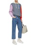 模特儿示范图 - 点击放大 - JW ANDERSON - 链条缀饰纯棉牛仔裤