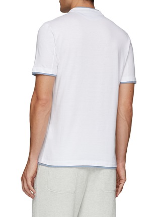 背面 - 点击放大 - BRUNELLO CUCINELLI - 拼色双层设计棉混亚麻 T 恤