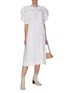 模特儿示范图 - 点击放大 - SEA - ARIA 缩褶设计灯笼短袖连衣裙