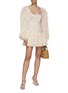 模特儿示范图 - 点击放大 - CAROLINE CONSTAS - JULIAN 方领泡泡袖花卉印花连衣裙