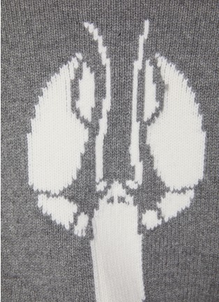  - THOM BROWNE - 四重条纹龙虾图案美丽诺羊毛针织夹克