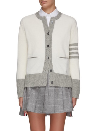 首图 - 点击放大 - THOM BROWNE - 四重条纹羊毛针织开衫
