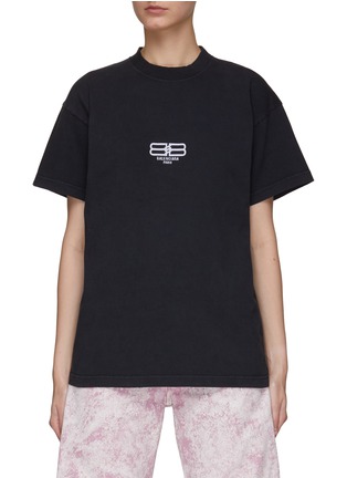 首图 - 点击放大 - BALENCIAGA - LOGO纯棉连帽卫衣