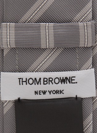 细节 - 点击放大 - THOM BROWNE - 斜纹图案真丝混棉提花领带
