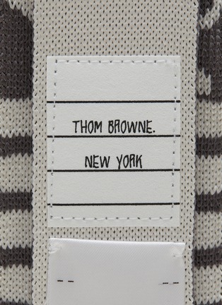 细节 - 点击放大 - THOM BROWNE - 四重条纹小狗图案针织领带