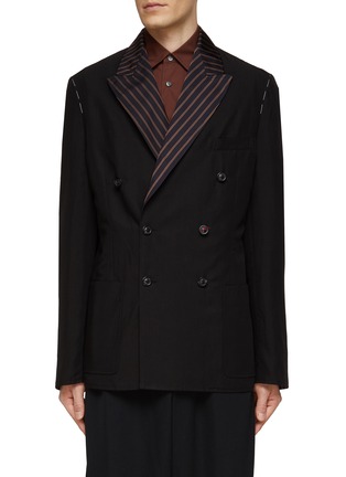 首图 - 点击放大 - MAISON MARGIELA - 条纹衣领设计双排扣西服外套