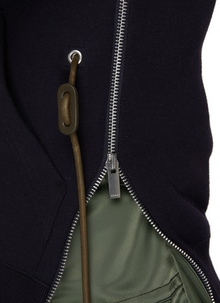  - SACAI - 拼接设计拉链连帽卫衣