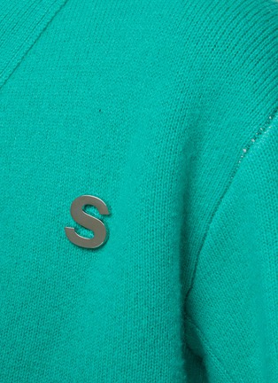  - SACAI - 金属 LOGO 混羊绒针织开衫