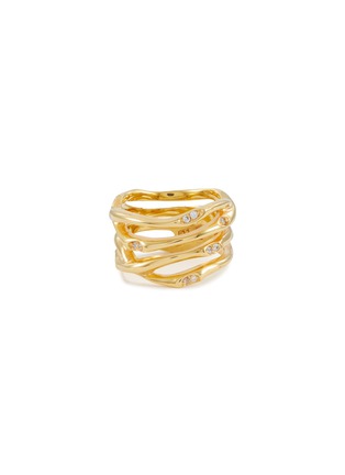 首图 - 点击放大 - JOANNA LAURA CONSTANTINE - 多层设计晶石点缀黄铜戒指
