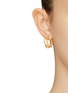 模特儿示范图 - 点击放大 - JOANNA LAURA CONSTANTINE - 透明晶石绞线圈黄铜耳环