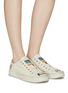 模特儿示范图 - 点击放大 - ACNE STUDIOS - 彩虹拼贴无系带设计帆布鞋