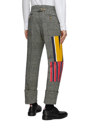 背面 - 点击放大 - THOM BROWNE - 多彩条纹拼贴格纹羊毛长裤