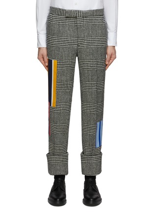 首图 - 点击放大 - THOM BROWNE - 多彩条纹拼贴格纹羊毛长裤