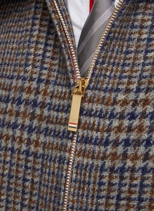  - THOM BROWNE - 背后条纹拼接格纹拉链羊毛夹克