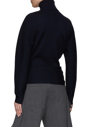 背面 - 点击放大 - DION LEE - 扭结设计高领混美丽诺羊毛针织衫